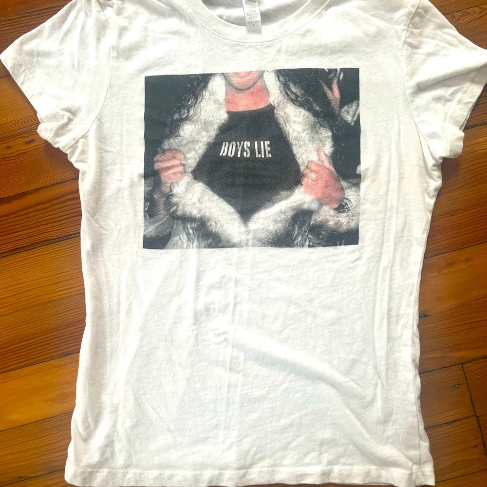 Large White Next Level Boys Lie T-shirt